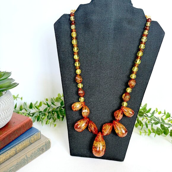 Vintage Baltic Amber Chunky Beaded Statement Necklace 86g - Picture 1 of 11
